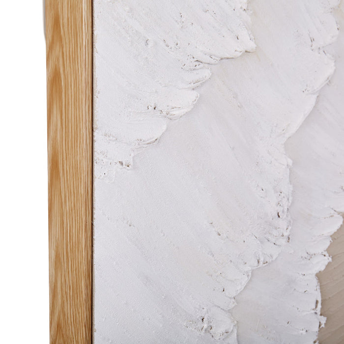 Isalbi Amalfi Ava Hand Painted Wall Art White & Natural