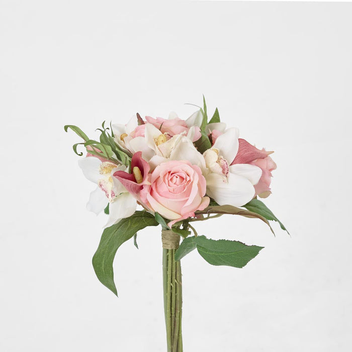 Cymbid Rose Calla Bouquet 25cm Pink