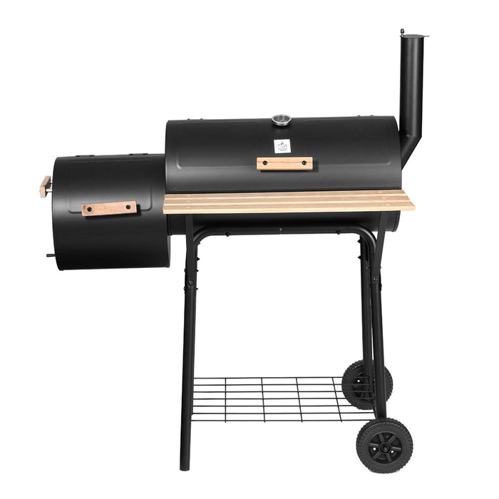 Grillz BBQ Grill 2-In-1 Offset Charcoal Smoker