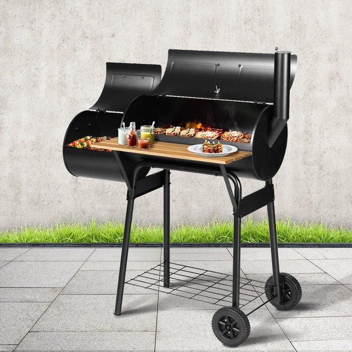 Grillz BBQ Grill 2-In-1 Offset Charcoal Smoker