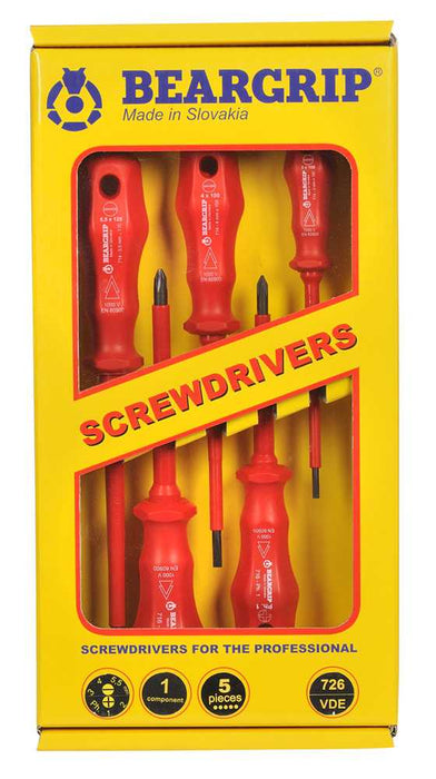 Beargrip Screwdriver Set 5 pc VDE 1000VView Components BG-726-VDE