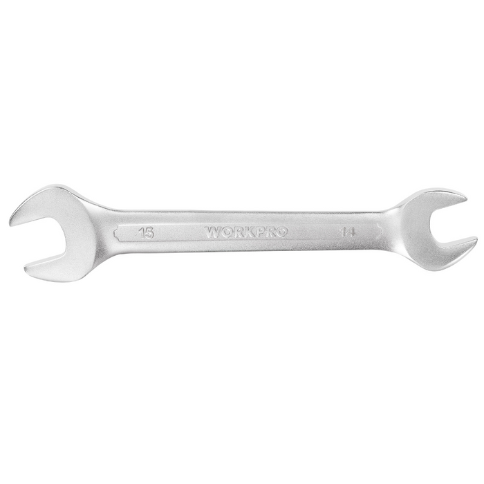 WORKPRO Cr-V Double Open Wrench - Industrial Grade Chrome-Vanadium Steel, Sand Blasted & Chrome Plated for Maximum Durability