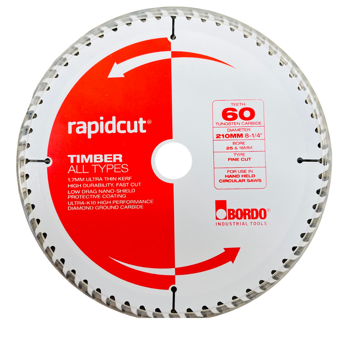 Bordo TCT Saw Blades Rapidcut Thin Kerf Blade Timber All types