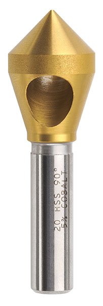 Bordo 10mm 90 Degree HSS Co5 TiN Coated Cross Hole Countersink 3850-10