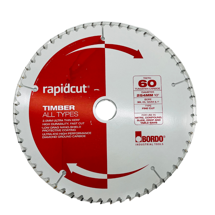 Bordo TCT Saw Blades Rapidcut Thin Kerf Blade Timber All types