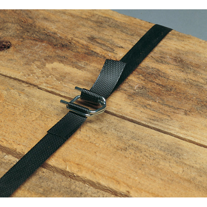 Dy-Mark Strapping 19mm x 1000m Heavy Duty Black with Compatibles of Strap Buckles, Metal Seals, Strapping Blue Hand, Buckles Plastic, Crimper and Heavy Duty Tensioner