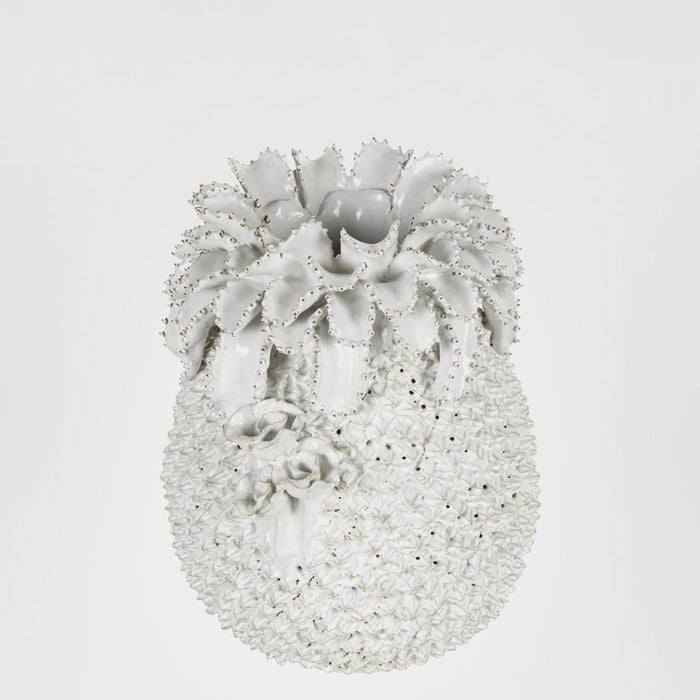 Pineapple Ceramic Vase Medium White
