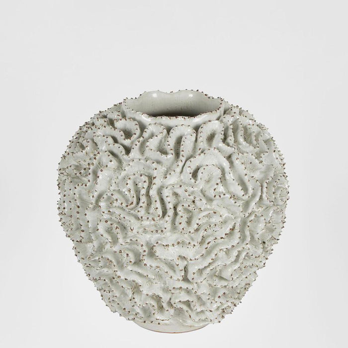 Brain Coral Ceramic Vase White