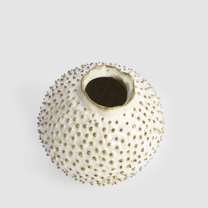 Spiked Egg Ceramic Vase Natural