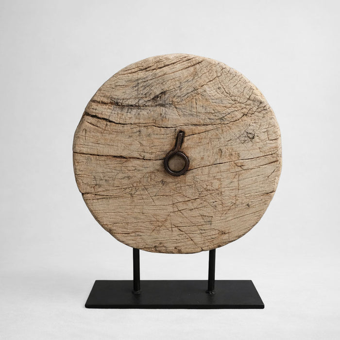 Decorative Wooden Wheel on Stand