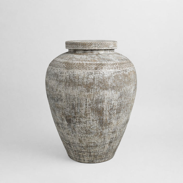 Decorative Wooden Clay Pot Medium