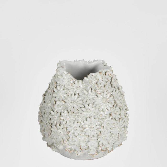 Daisy Ceramic Flower Vase White