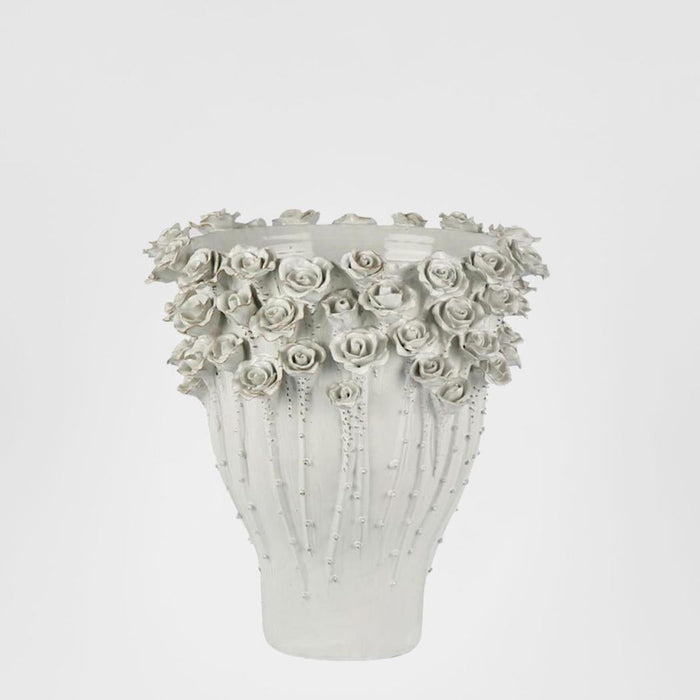Rose Vase Medium White H:40cm