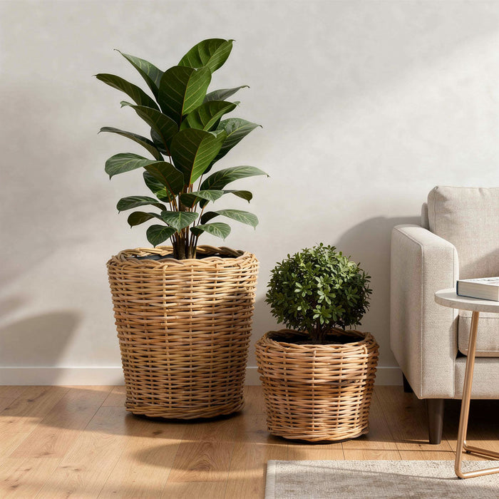 Round Rattan Basket Natural