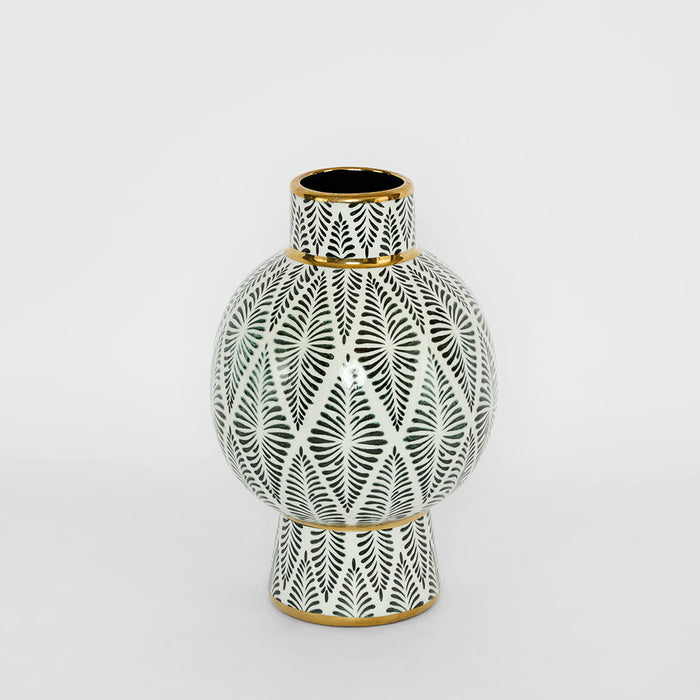 Gatsby Neck Vase Small Black & White