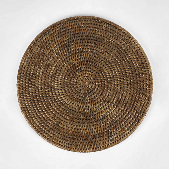 Paume Rattan Round Placemat Antique Brown
