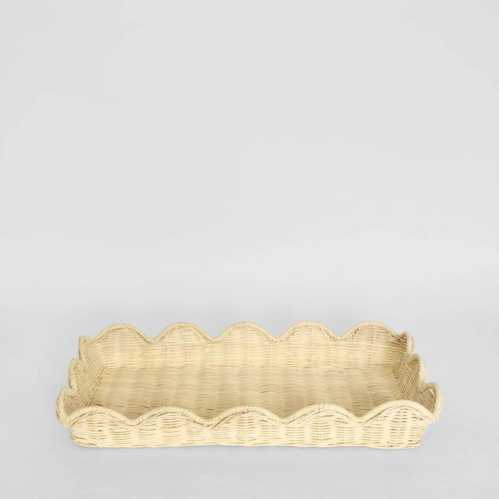 Belle Rattan Scallop Small Tray