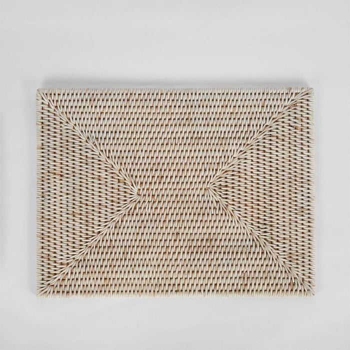Paume Rattan Rectangle Placemat White Wash