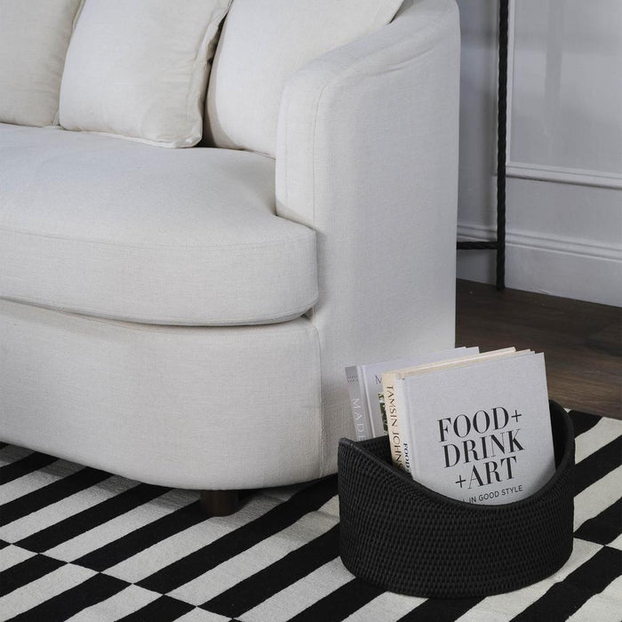 Paume Rattan Magazine Holder Black