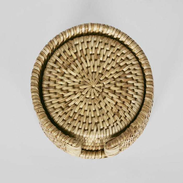 Paume Rattan Round Coaster Set 6 Natural