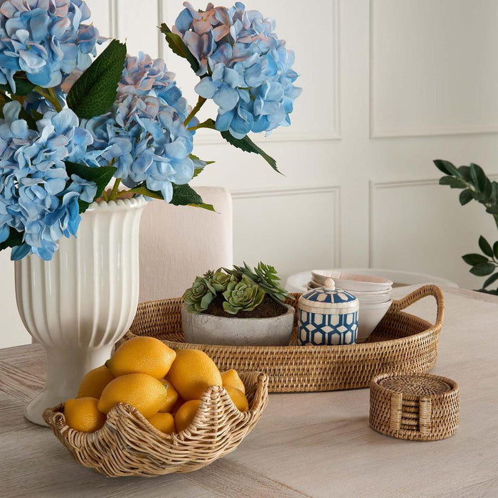 Paume Rattan Round Coaster Set 6 Natural