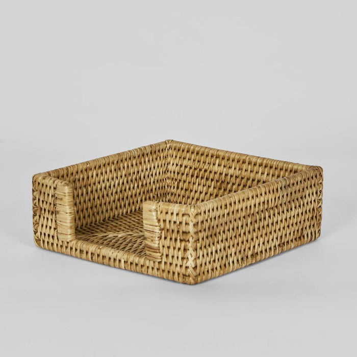 Paume Rattan Square Napkin Box Natural