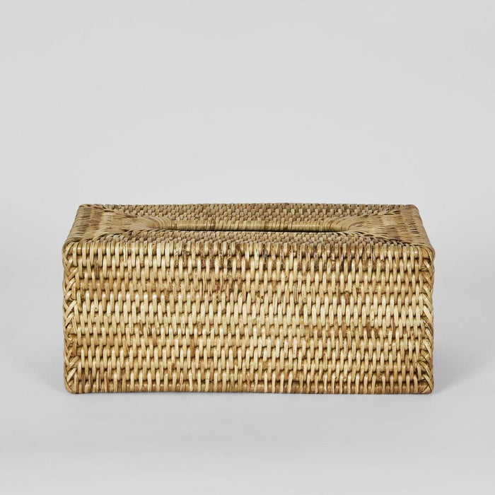 Paume Rattan Rectangle Tissue Box Natural