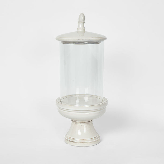 Nini Candle Holder with lid White Large