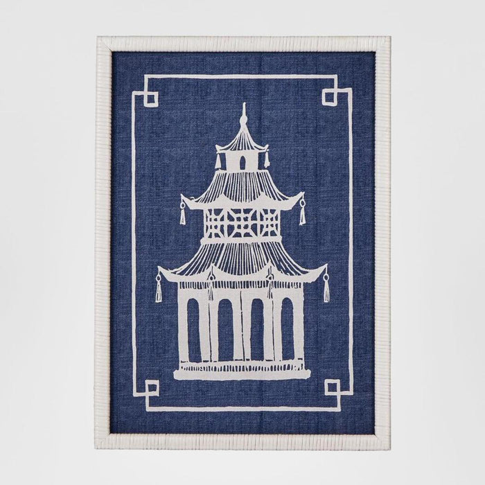 Pagoda Blue and White Wall Art A