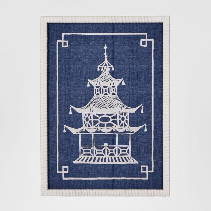 Pagoda Blue and White Wall Art B