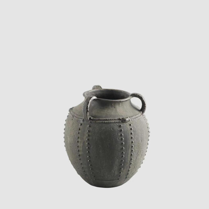 Sienna Vase with Handles Charcoal
