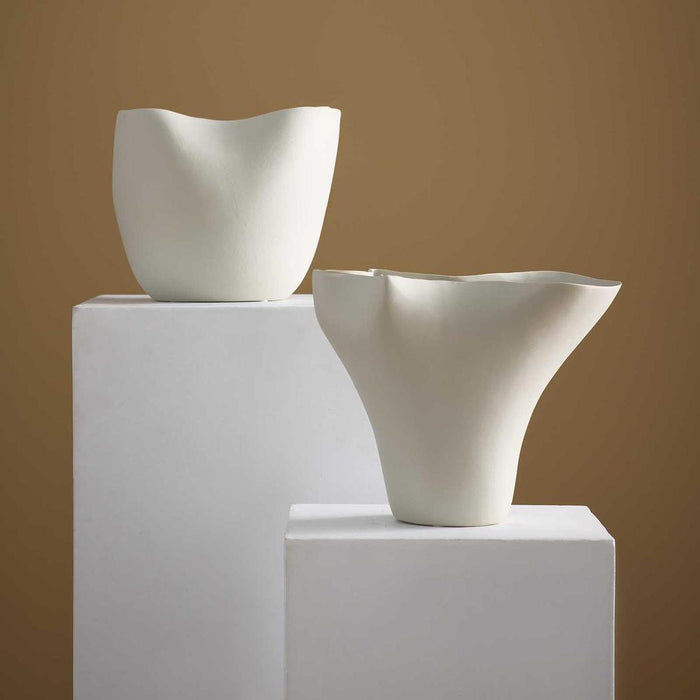 Luna Short Vase Warm Stone