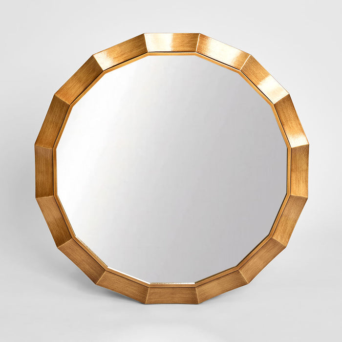 Facet Octagon Round Mirror 70cm Bronze