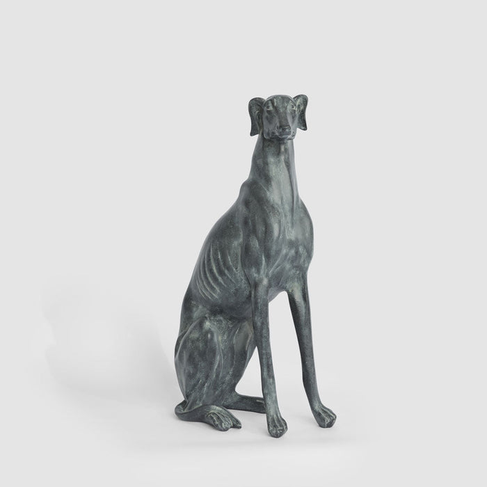 Lino Dog Sculpture Sitting Black 79cm