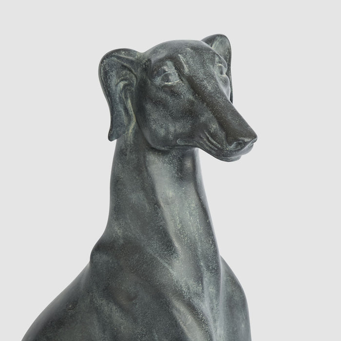 Lino Dog Sculpture Sitting Black 79cm