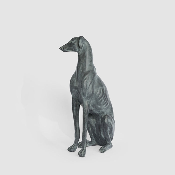 Lino Dog Sculpture Sitting Black 79cm