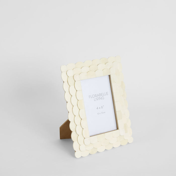 Weva Bone Inlay 4 x 6 Photo Frame White