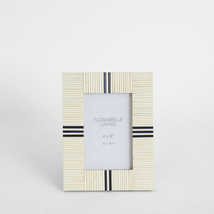 Safi Bone Inlay 4 x 6 Photo Frame White
