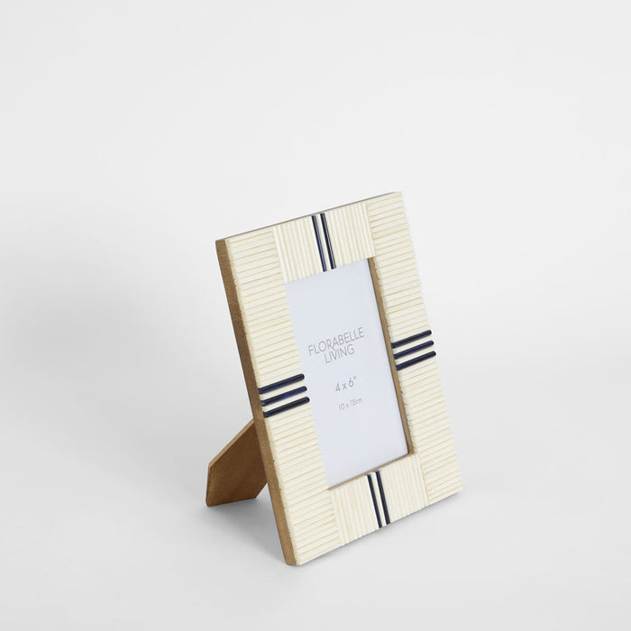 Safi Bone Inlay 4 x 6 Photo Frame White