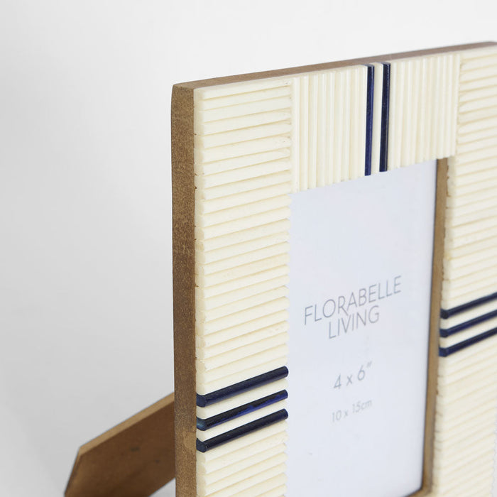 Safi Bone Inlay 4 x 6 Photo Frame White