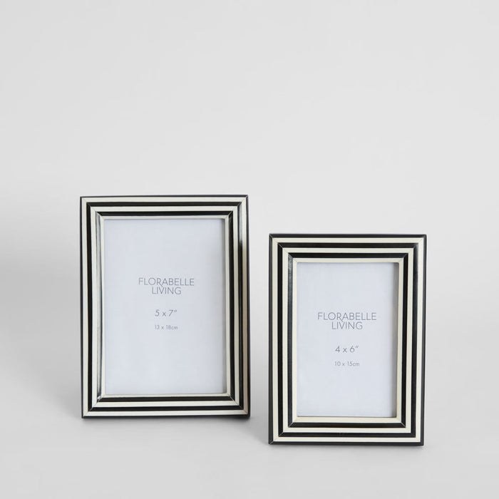 Aaro Bone Inlay 5 x 7 Photo Frame Black & White