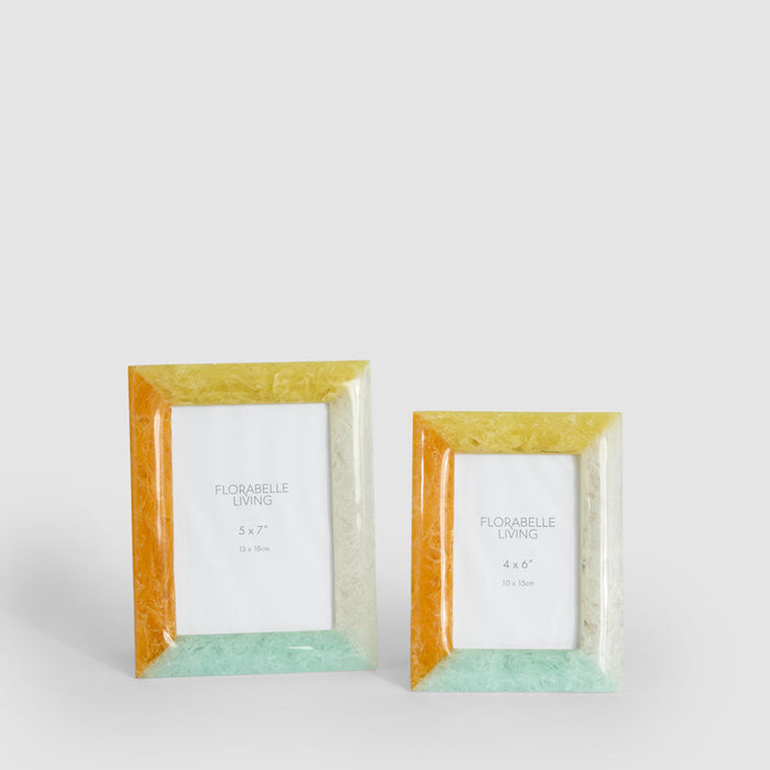 Dawn 5 x 7 Resin Photo Frame White & Orange