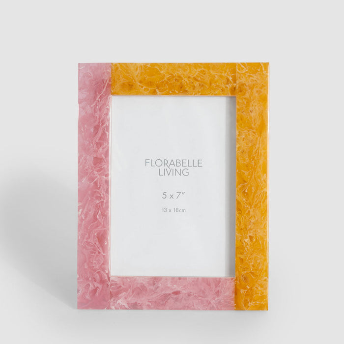 Dawn 5 x 7 Resin Photo Frame Orange & Pink