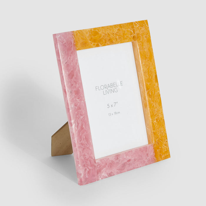 Dawn 5 x 7 Resin Photo Frame Orange & Pink