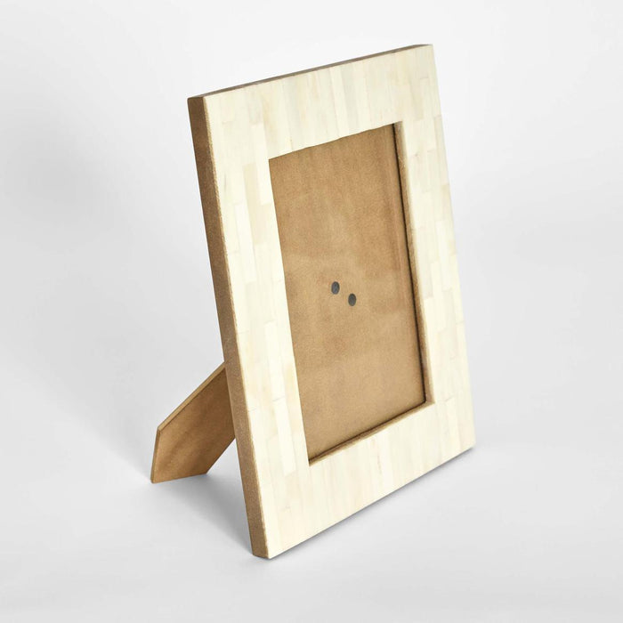 Nira Bone Inlay 5 x 7  Photo Frame White