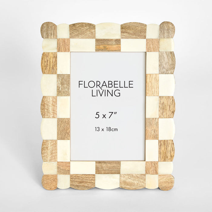 Vena Bone Inlay 5 x 7  Photo Frame Natural & White