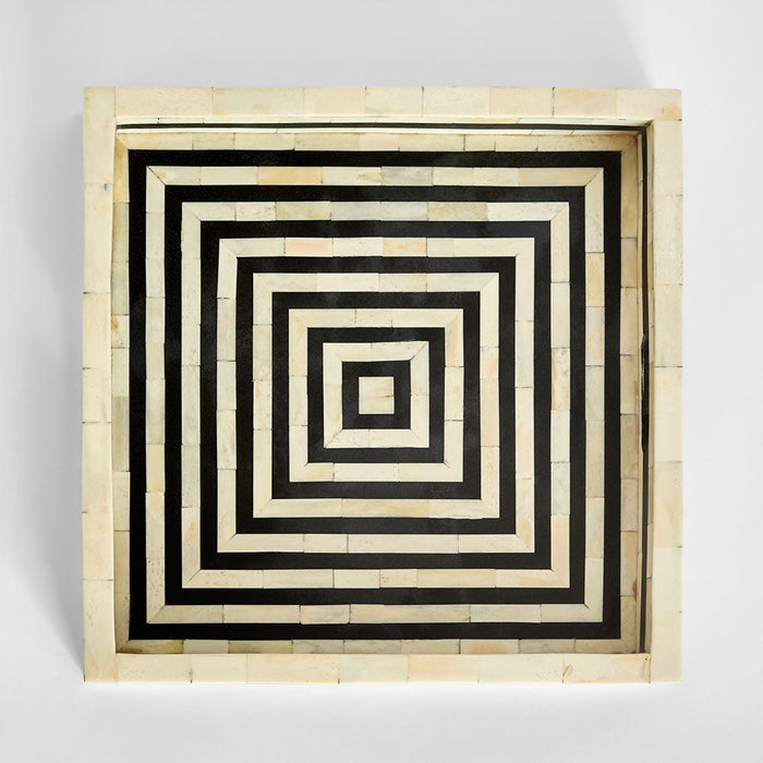 Reed Bone Inlay Tray Black & White