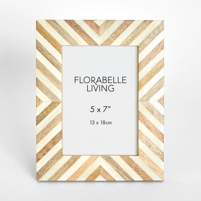 Tova Bone Inlay 5 x 7  Photo Frame Natural & White