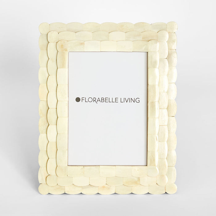 Weva Bone Inlay 5 x 7  Photo Frame White