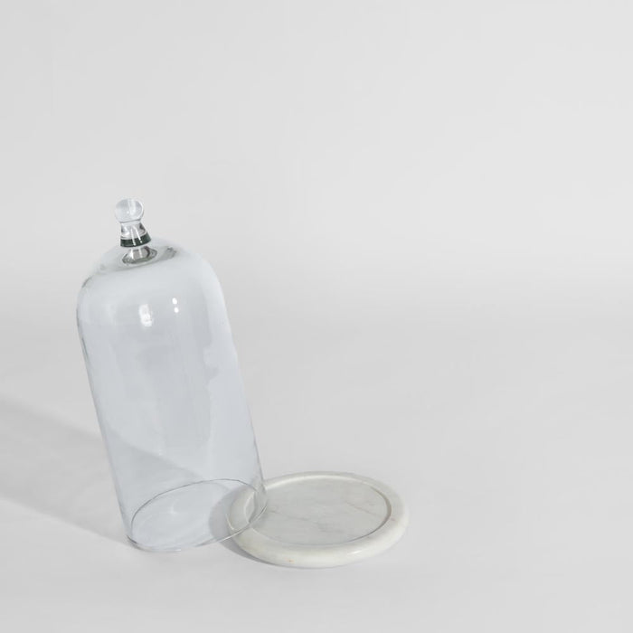 Franche Candle Cloche Marble White